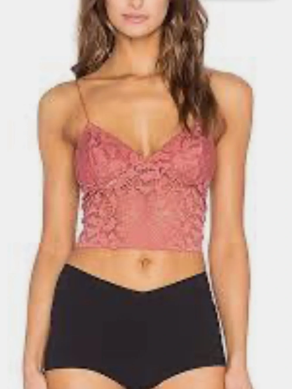 Intimately by Free People Lacey Lace Bra Cami in Dusty Rose